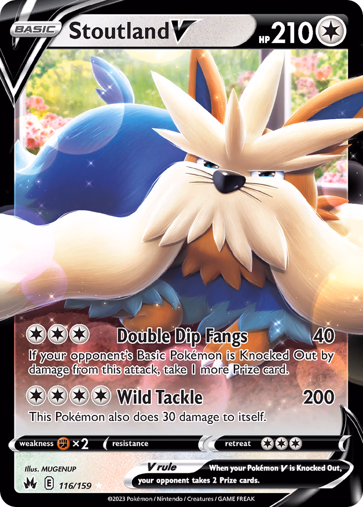 Stoutland V Pokemon card (116/159, Crown Zenith)
