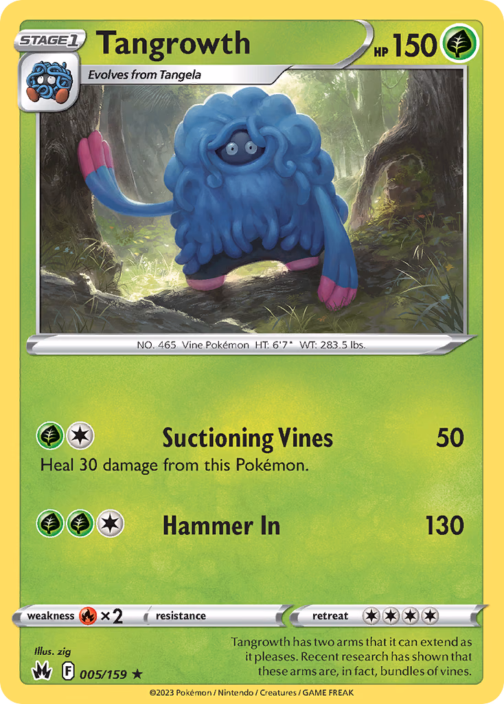 Tangrowth Pokemon card (005/159, Crown Zenith)
