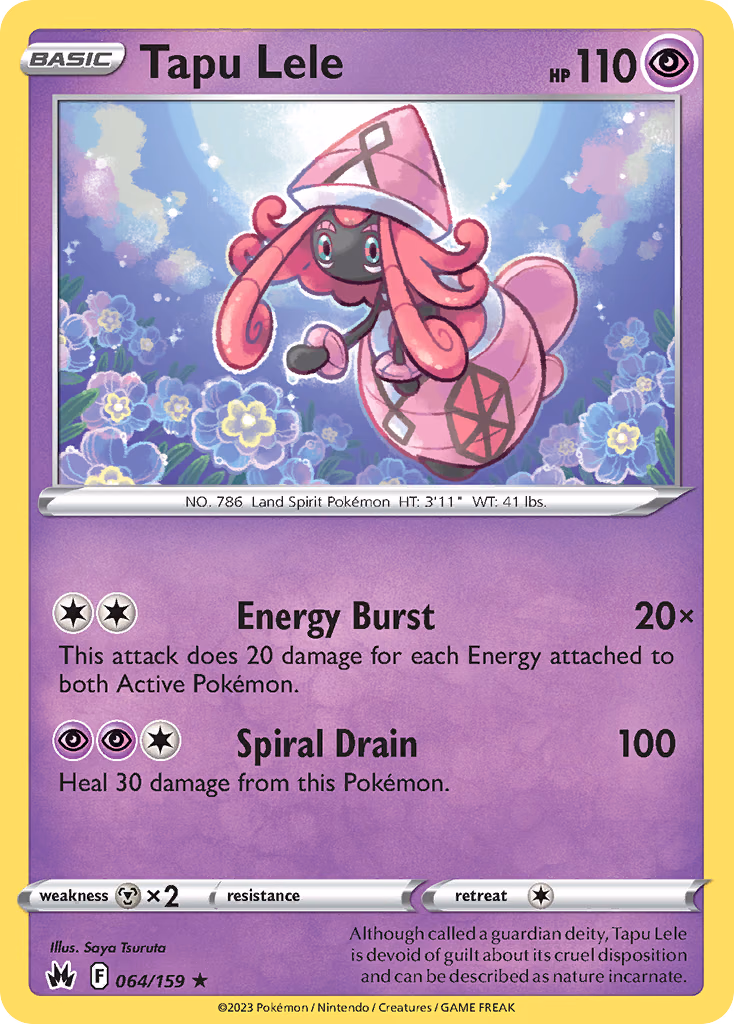 Tapu Lele Pokemon card (064/159, Crown Zenith)
