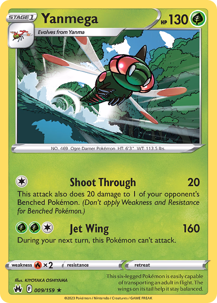 Yanmega Pokemon card (009/159, Crown Zenith)