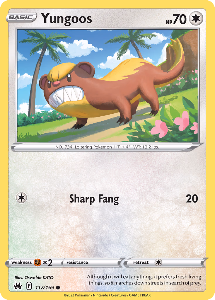 Yungoos Pokemon card (117/159, Crown Zenith)