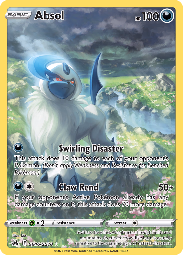 Absol Pokemon card (GG16/GG70, Crown Zenith Galarian Gallery)