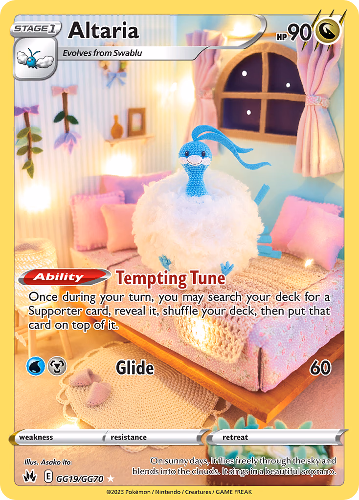 Altaria Pokemon card (GG19/GG70, Crown Zenith Galarian Gallery)