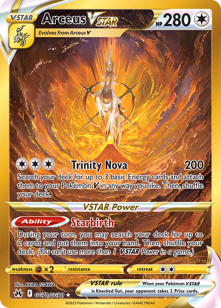 Arceus VSTAR Pokemon card (GG70/GG70, Crown Zenith Galarian Gallery)