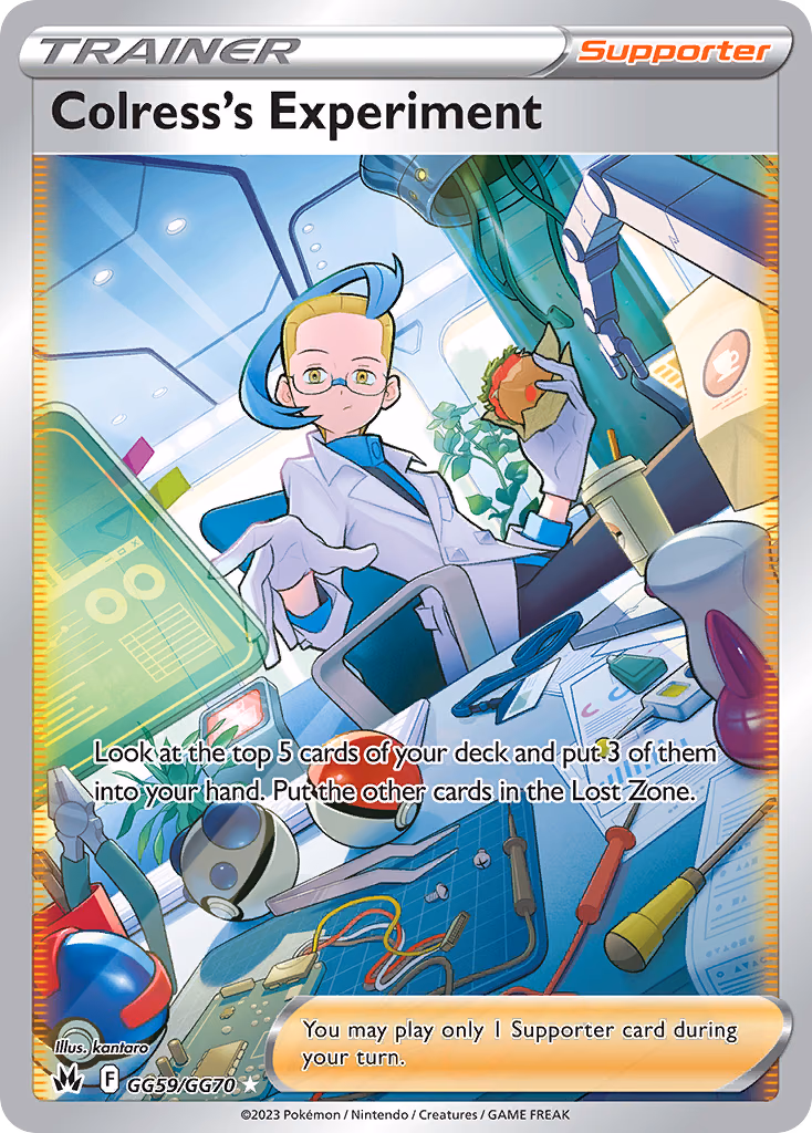Colress's Experiment Pokemon card (GG59/GG70, Crown Zenith Galarian Gallery)