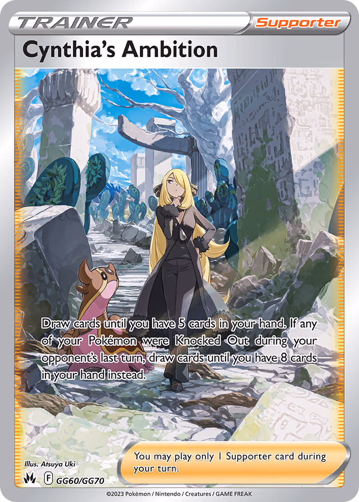 Cynthia's Ambition Pokemon card (GG60/GG70, Crown Zenith Galarian Gallery)