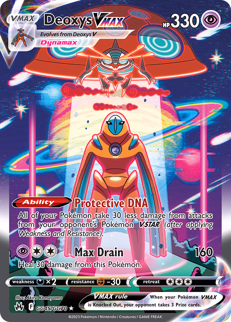 Deoxys VMAX Pokemon card (GG45/GG70, Crown Zenith Galarian Gallery)