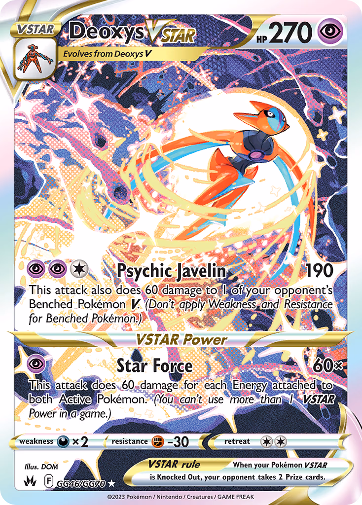 Deoxys VSTAR Pokemon card (GG46/GG70, Crown Zenith Galarian Gallery)