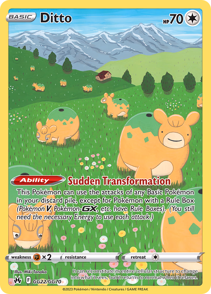 Ditto Pokemon card (GG22/GG70, Crown Zenith Galarian Gallery)