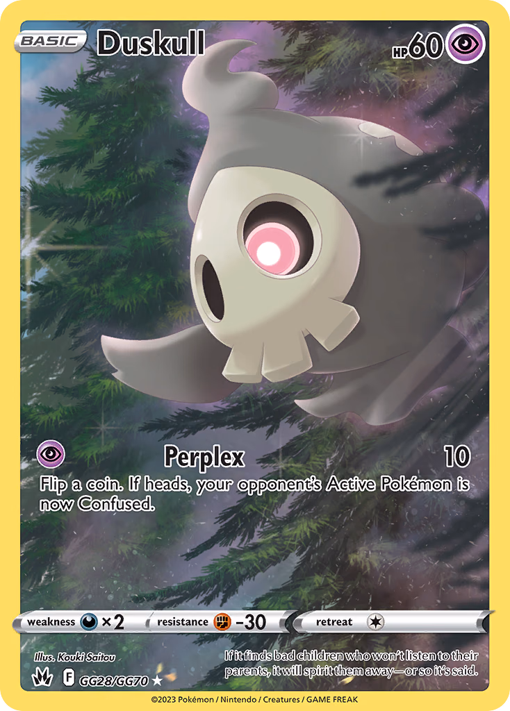 Duskull Pokemon card (GG28/GG70, Crown Zenith Galarian Gallery)