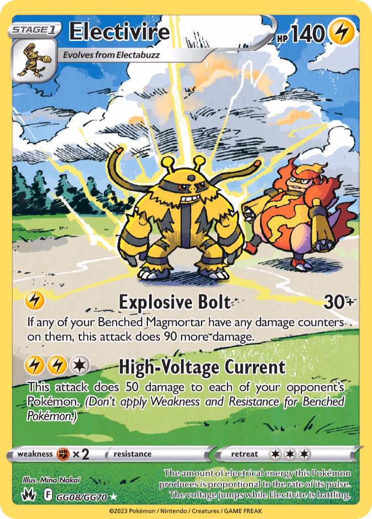 Electivire Pokemon card (GG08/GG70, Crown Zenith Galarian Gallery)