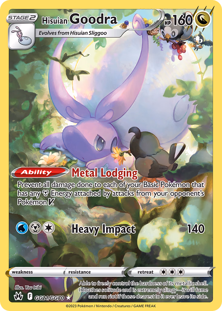 Hisuian Goodra Pokemon card (GG21/GG70, Crown Zenith Galarian Gallery)