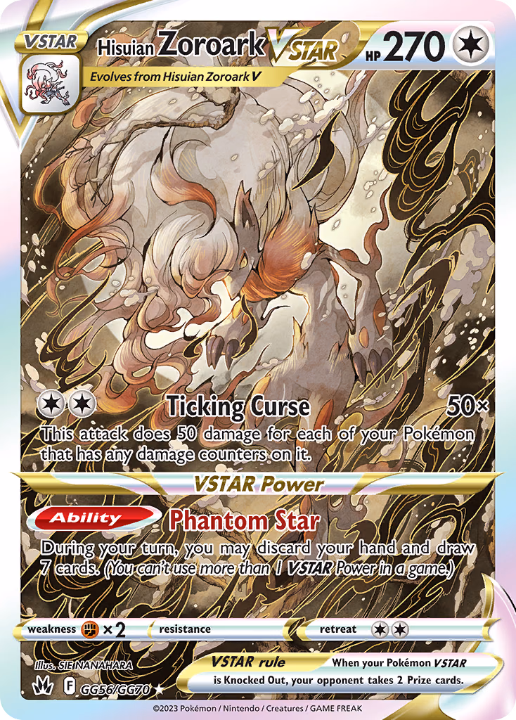 Hisuian Zoroark VSTAR Pokemon card (GG56/GG70, Crown Zenith Galarian Gallery)