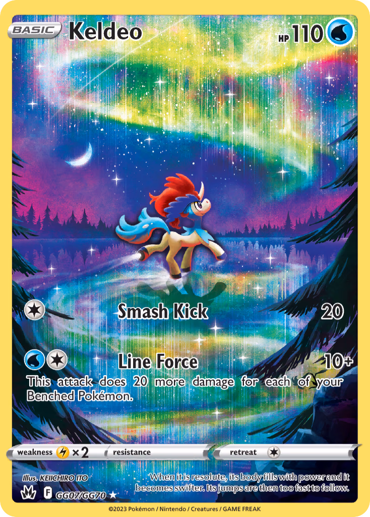 Keldeo Pokemon card (GG07/GG70, Crown Zenith Galarian Gallery)