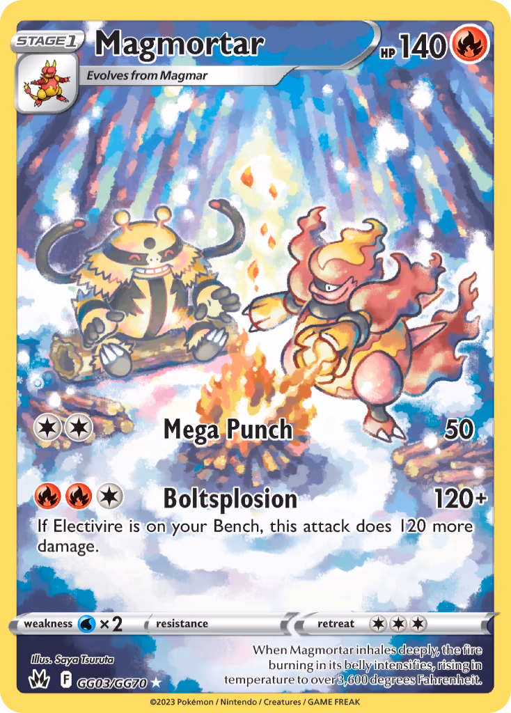 Magmortar Pokemon card (GG03/GG70, Crown Zenith Galarian Gallery)