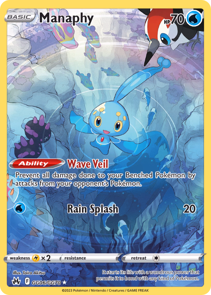 Manaphy Pokemon card (GG06/GG70, Crown Zenith Galarian Gallery)