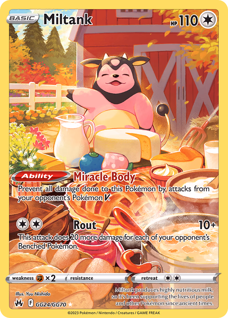 Miltank Pokemon card (GG24/GG70, Crown Zenith Galarian Gallery)