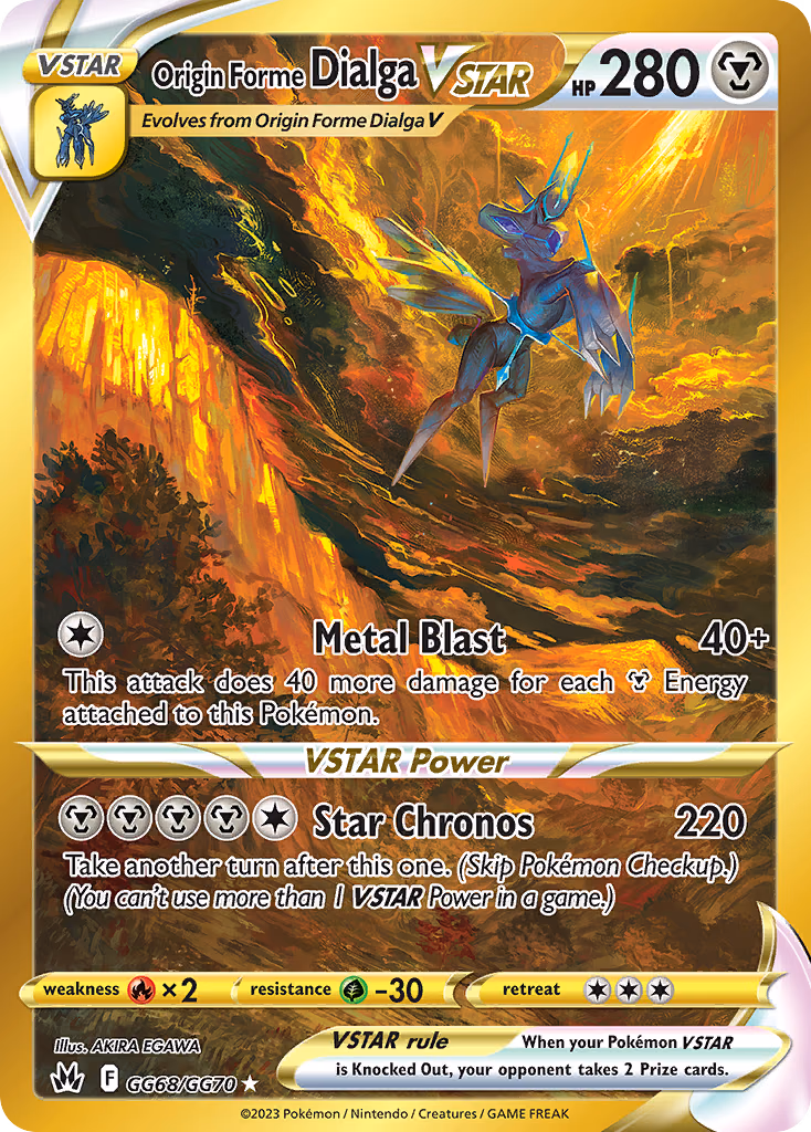 Origin Forme Dialga VSTAR Pokemon card (GG68/GG70, Crown Zenith Galarian Gallery)