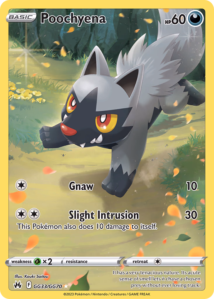 Poochyena Pokemon card (GG33/GG70, Crown Zenith Galarian Gallery)