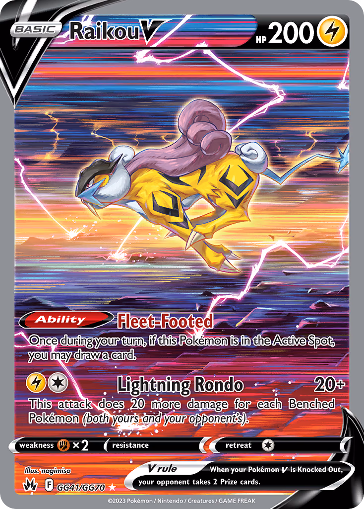 Raikou V Pokemon card (GG41/GG70, Crown Zenith Galarian Gallery)