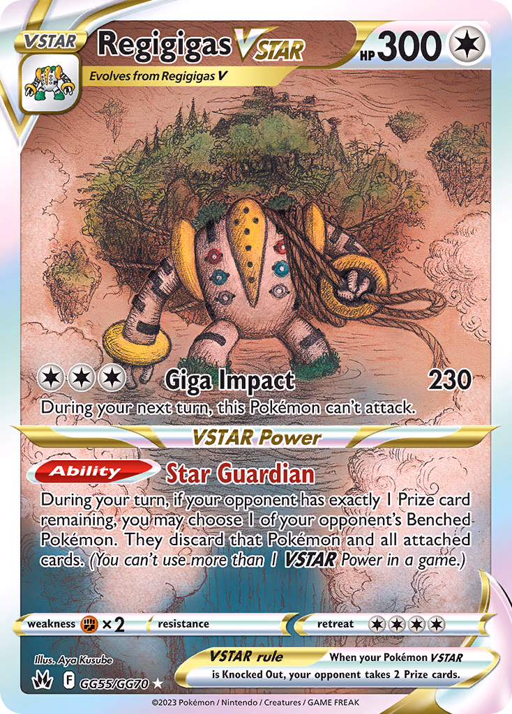 Regigigas VSTAR Pokemon card (GG55/GG70, Crown Zenith Galarian Gallery)