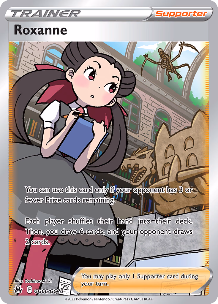 Roxanne Pokemon card (GG66/GG70, Crown Zenith Galarian Gallery)