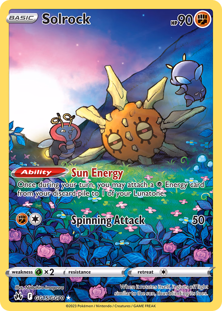 Solrock Pokemon card (GG15/GG70, Crown Zenith Galarian Gallery)