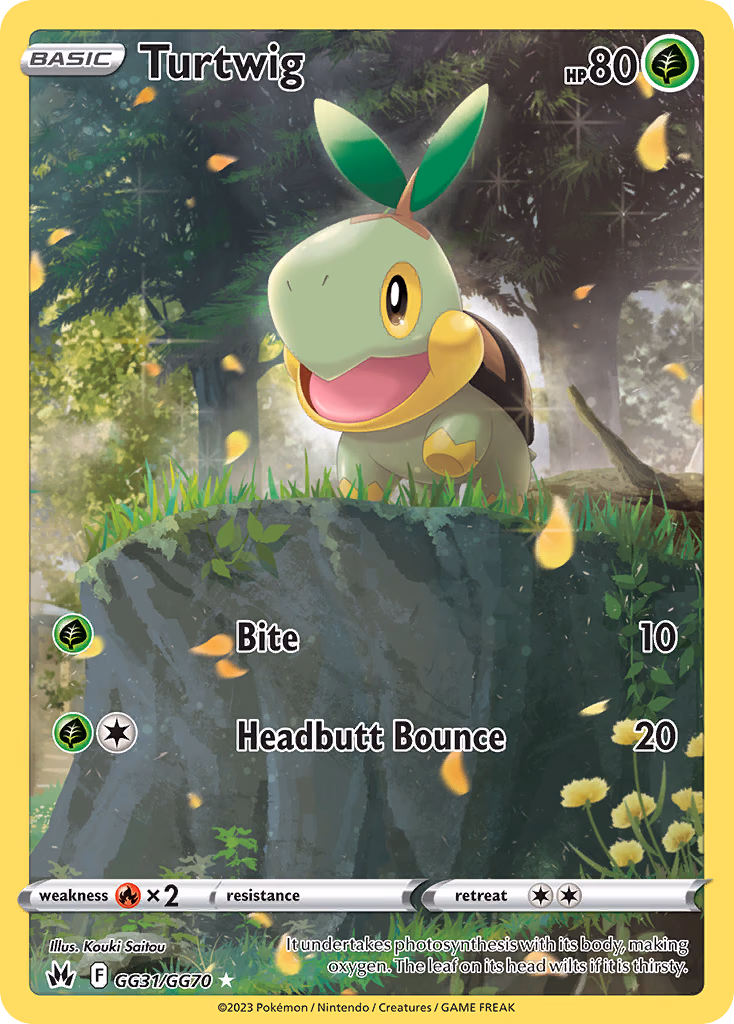 Turtwig Pokemon card (GG31/GG70, Crown Zenith Galarian Gallery)