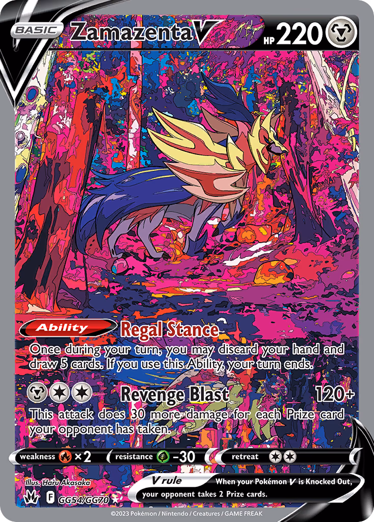 Zamazenta V Pokemon card (GG54/GG70, Crown Zenith Galarian Gallery)
