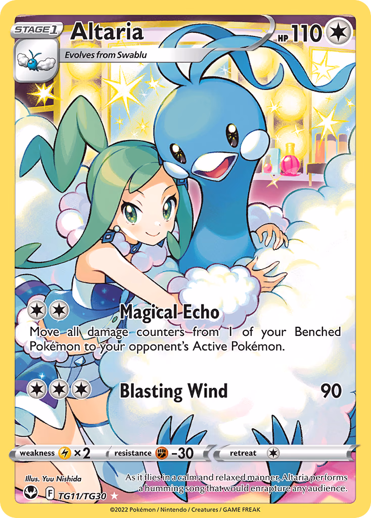 Altaria Pokemon card (TG11/TG30, Silver Tempest Trainer Gallery)