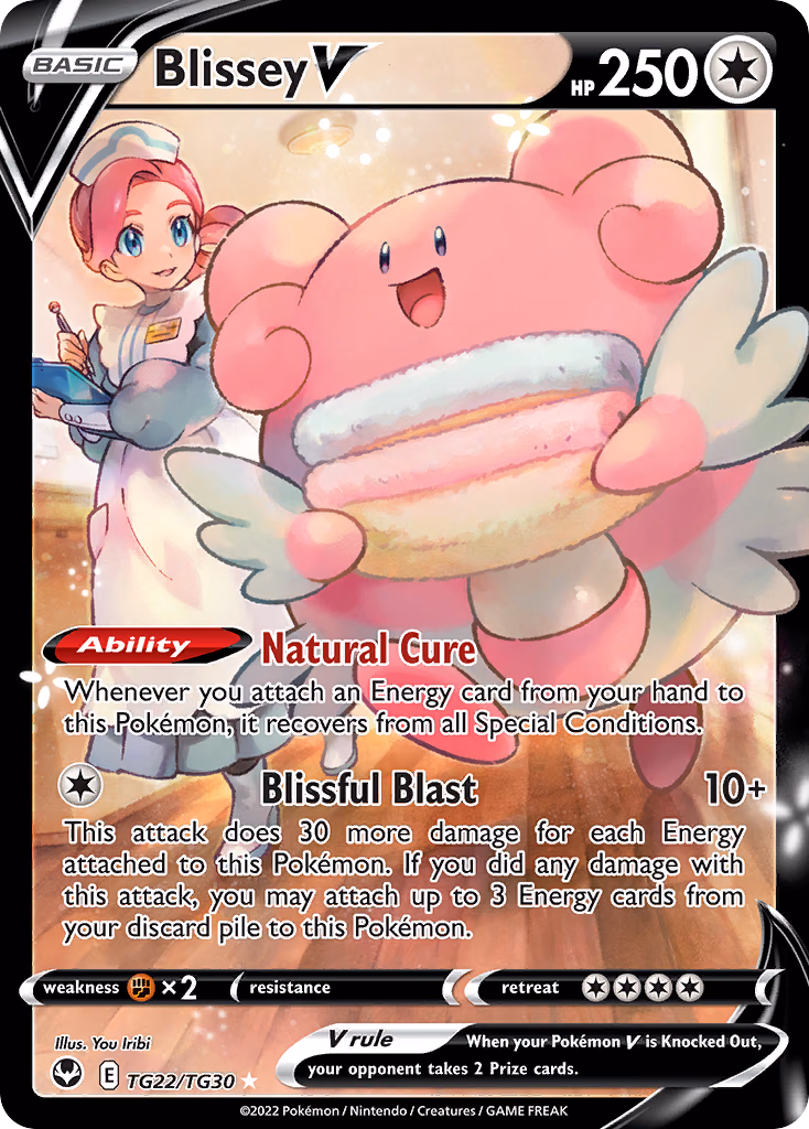 Blissey V Pokemon card (TG22/TG30, Silver Tempest Trainer Gallery)