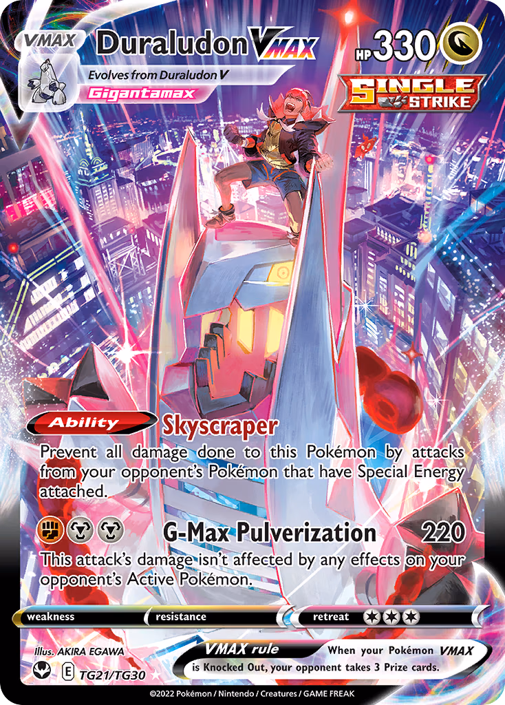 Duraludon VMAX Pokemon card (TG21/TG30, Silver Tempest Trainer Gallery)
