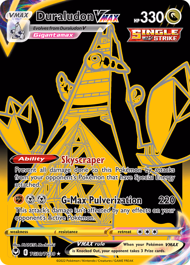 Duraludon VMAX Pokemon card (TG30/TG30, Silver Tempest Trainer Gallery)