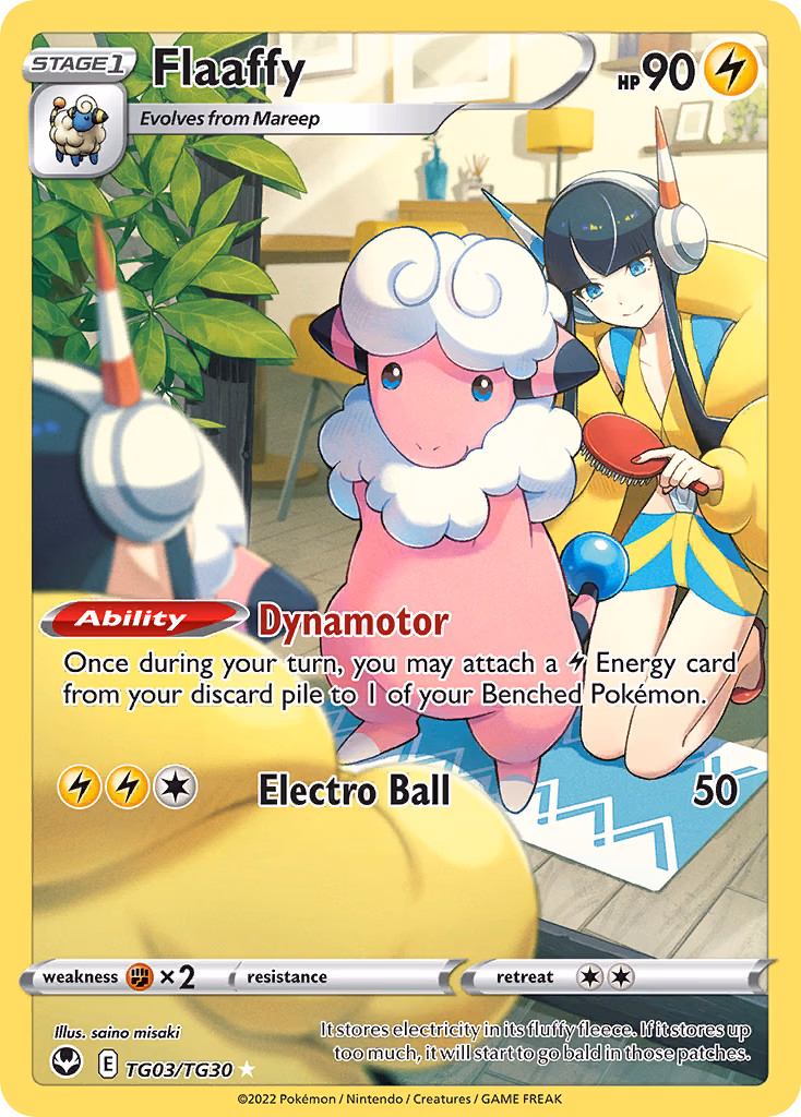 Flaaffy Pokemon card (TG03/TG30, Silver Tempest Trainer Gallery)