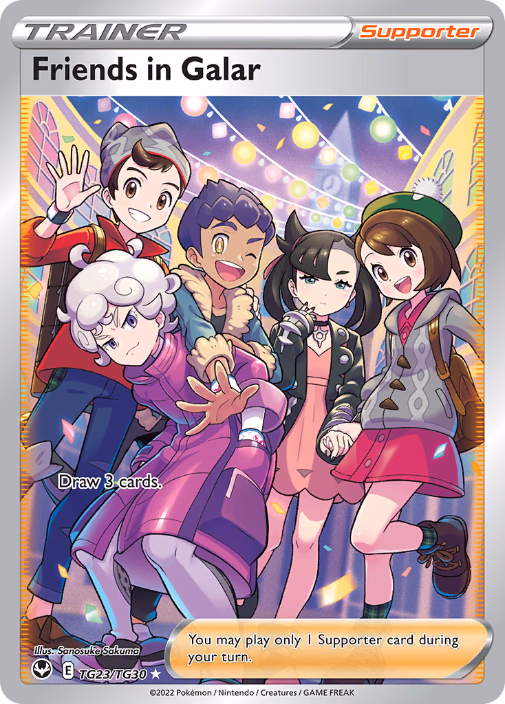 Friends in Galar Pokemon card (TG23/TG30, Silver Tempest Trainer Gallery)