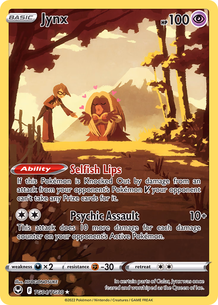 Jynx Pokemon card (TG04/TG30, Silver Tempest Trainer Gallery)