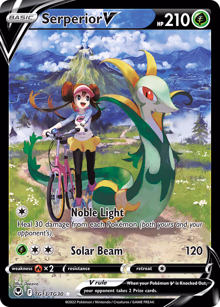 Serperior V Pokemon card (TG13/TG30, Silver Tempest Trainer Gallery)