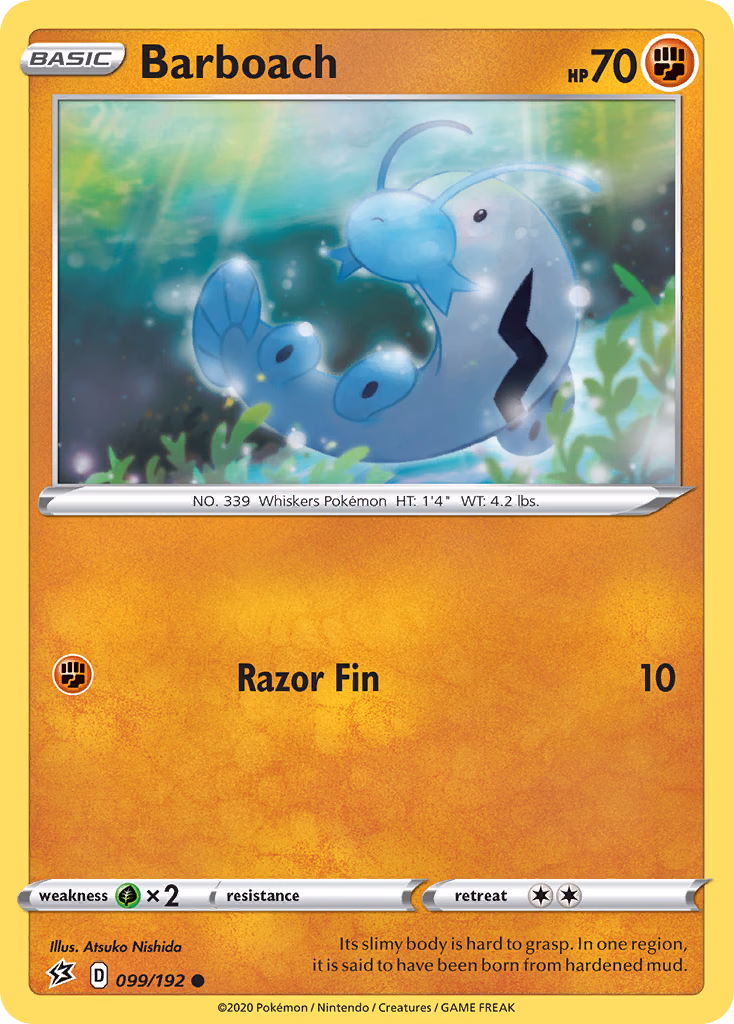 Barboach Pokemon card (099/192, Rebel Clash)