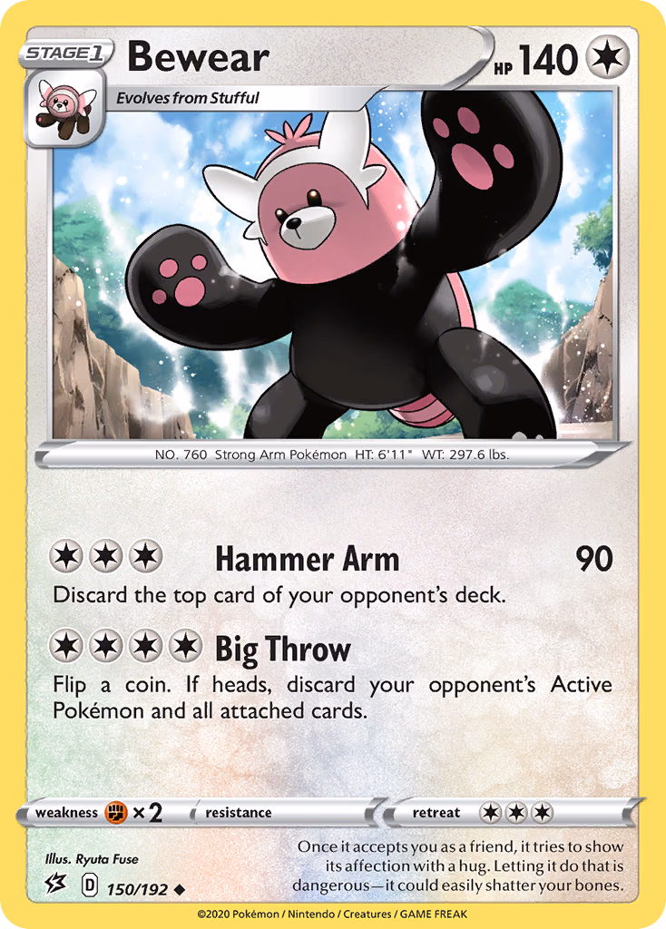Bewear Pokemon card (150/192, Rebel Clash)