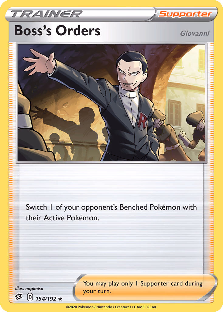 Boss's Orders Pokemon card (154/192, Rebel Clash)