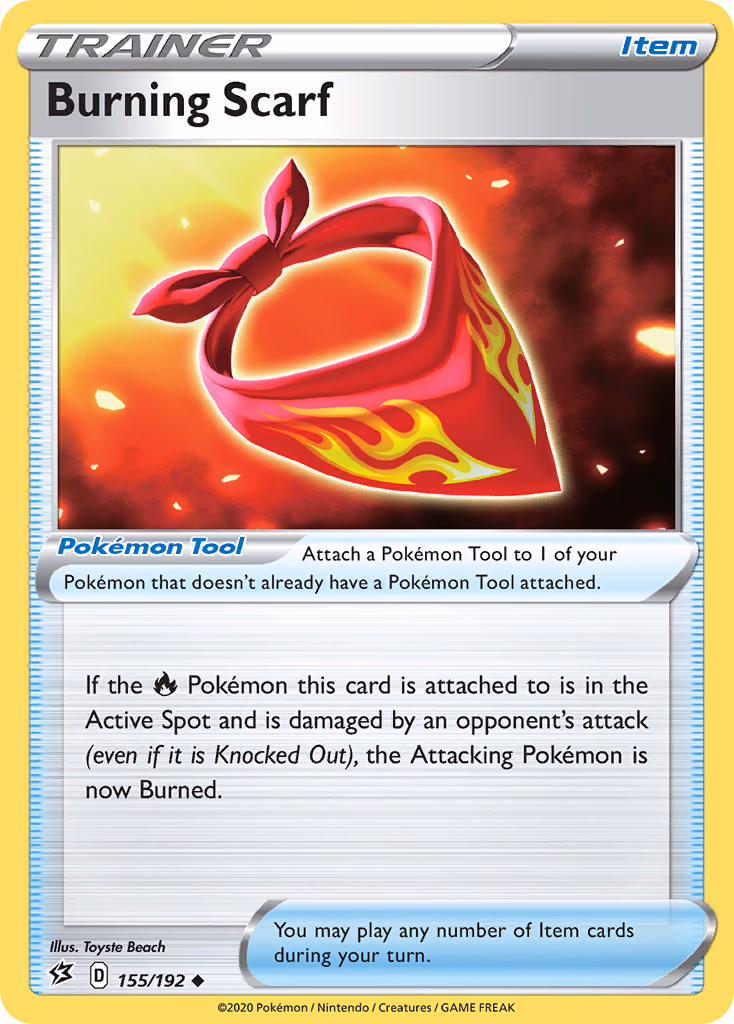 Burning Scarf Pokemon card (155/192, Rebel Clash)