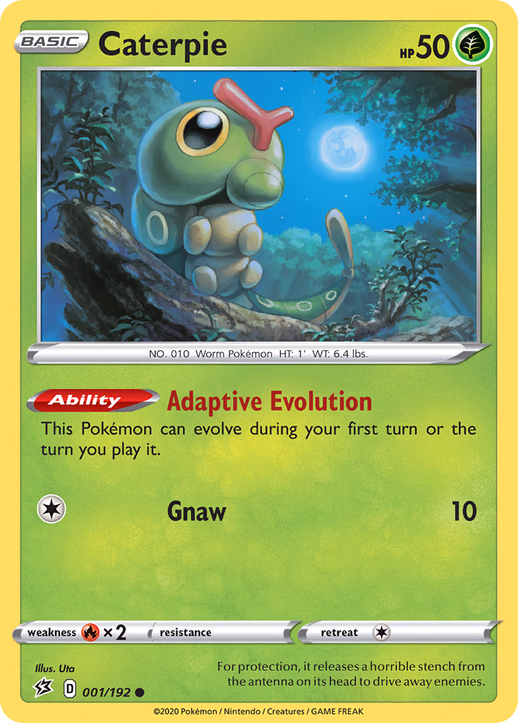 Caterpie Pokemon card (001/192, Rebel Clash)