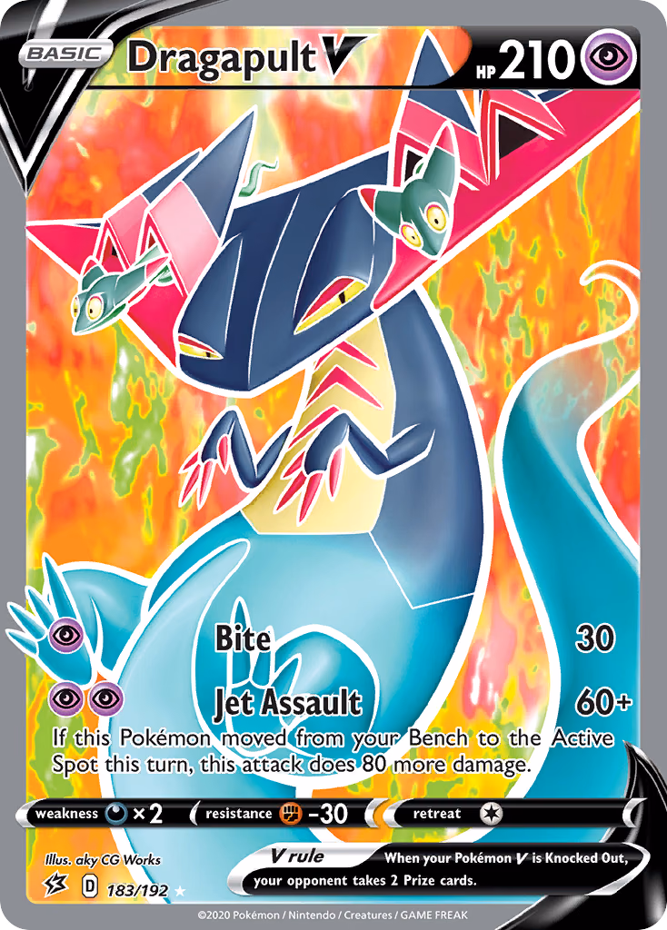 Dragapult V Pokemon card (183/192, Rebel Clash)