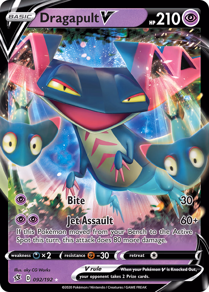 Dragapult V Pokemon card (092/192, Rebel Clash)