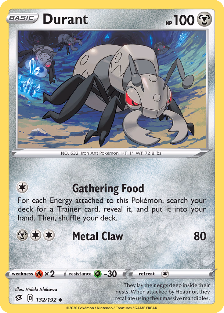 Durant Pokemon card (132/192, Rebel Clash)