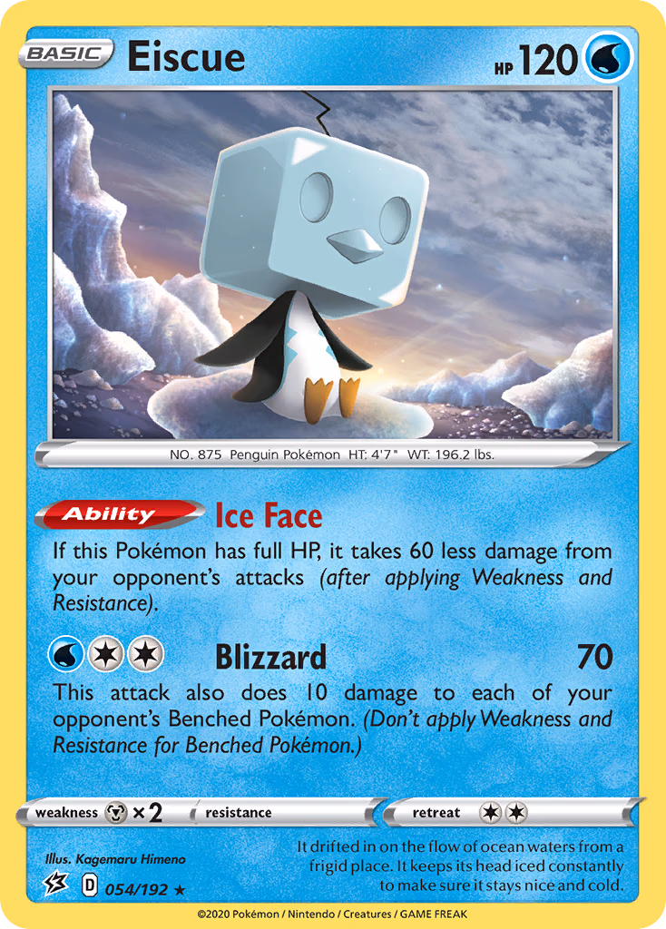 Eiscue Pokemon card (054/192, Rebel Clash)