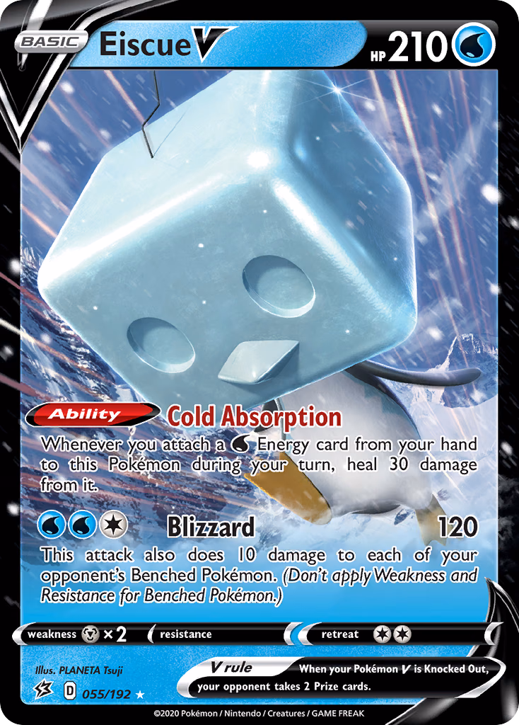 Eiscue V Pokemon card (055/192, Rebel Clash)