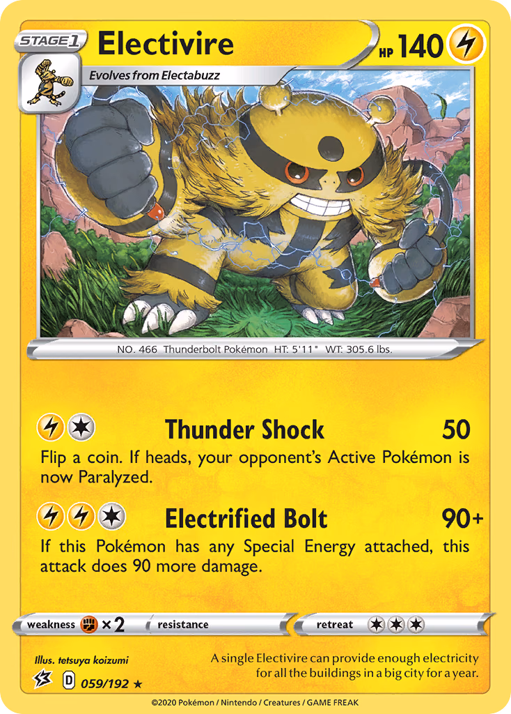 Electivire Pokemon card (059/192, Rebel Clash)