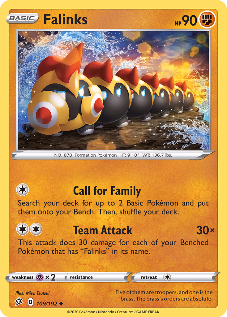 Falinks Pokemon card (109/192, Rebel Clash)