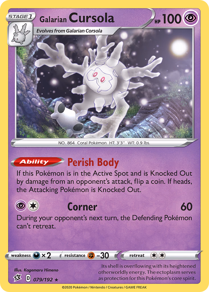 Galarian Cursola Pokemon card (079/192, Rebel Clash)